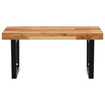 Basin Shelf Wall Mounted Steel and Solid Wood Acacia - Bargainia.com - 