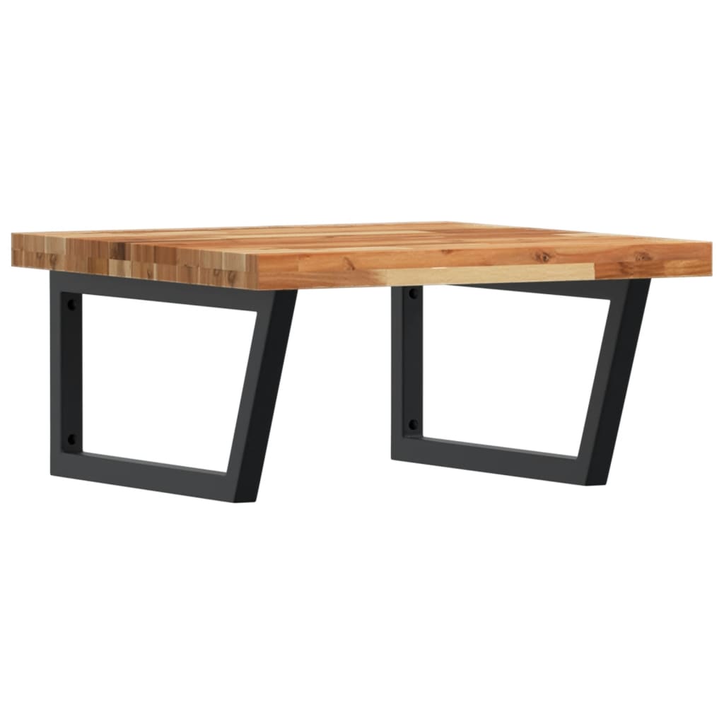 Basin Shelf Wall Mounted Steel and Solid Wood Acacia - Bargainia.com - 8721102937408 - 3302887