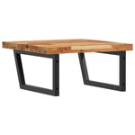 Basin Shelf Wall Mounted Steel and Solid Wood Acacia - Bargainia.com - 