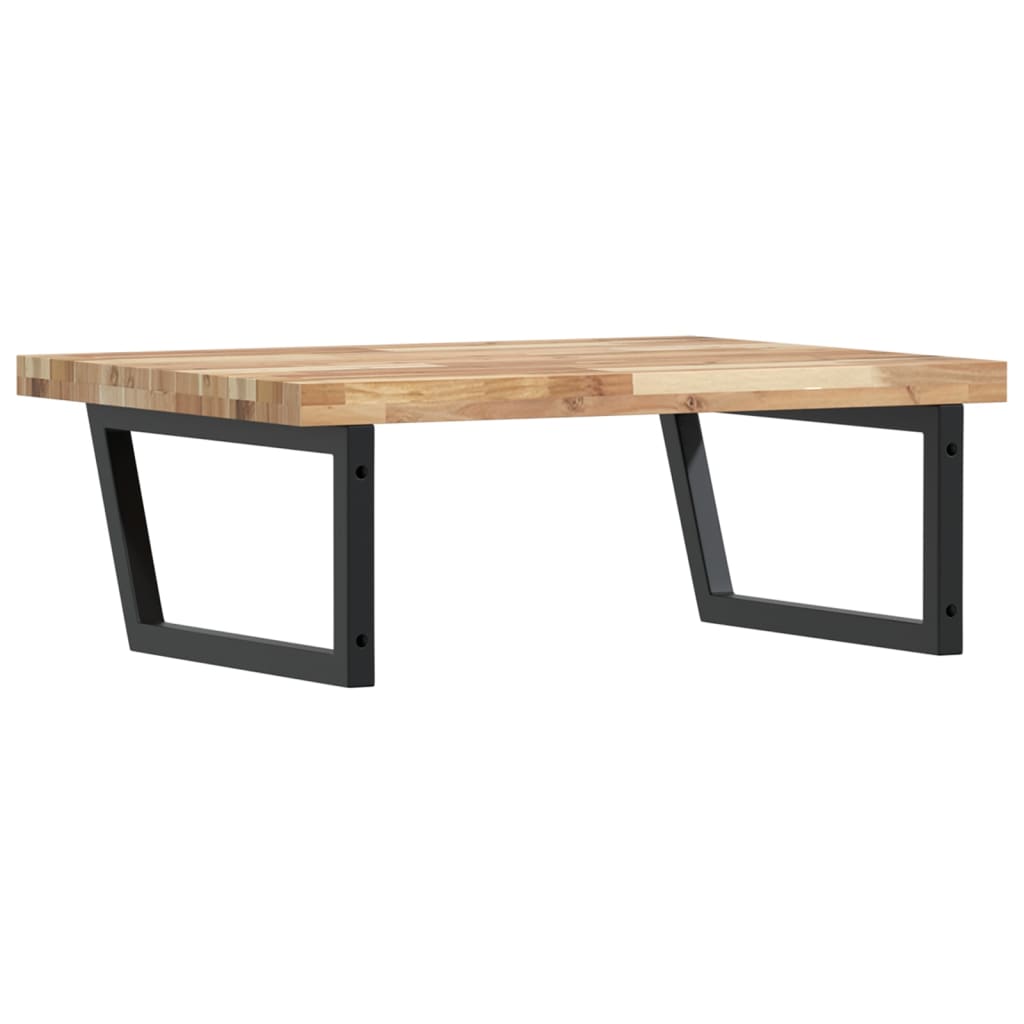 Basin Shelf Wall Mounted Steel and Solid Wood Acacia - Bargainia.com - 