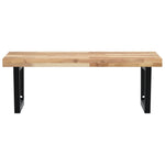 Basin Shelf Wall Mounted Steel and Solid Wood Acacia - Bargainia.com - 