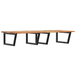 Basin Shelf Wall Mounted Steel and Solid Wood Acacia - Bargainia.com - 