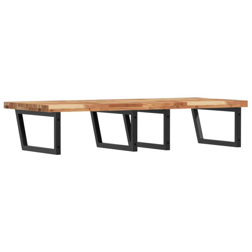 Basin Shelf Wall Mounted Steel and Solid Wood Acacia - Bargainia.com - 8721102938047 - 3302951