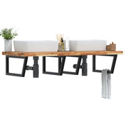 Basin Shelf Wall Mounted Steel and Solid Wood Acacia - Bargainia.com - 8721102938047 - 3302951