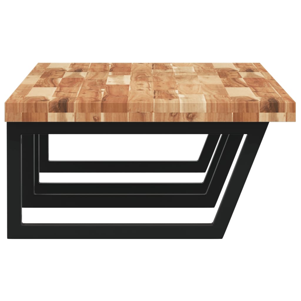 Basin Shelf Wall Mounted Steel and Solid Wood Acacia - Bargainia.com - 8721102938047 - 3302951