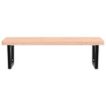 Basin Shelf Wall Mounted Steel and Solid Wood Beech - Bargainia.com - 