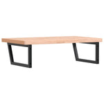 Basin Shelf Wall Mounted Steel and Solid Wood Beech - Bargainia.com - 