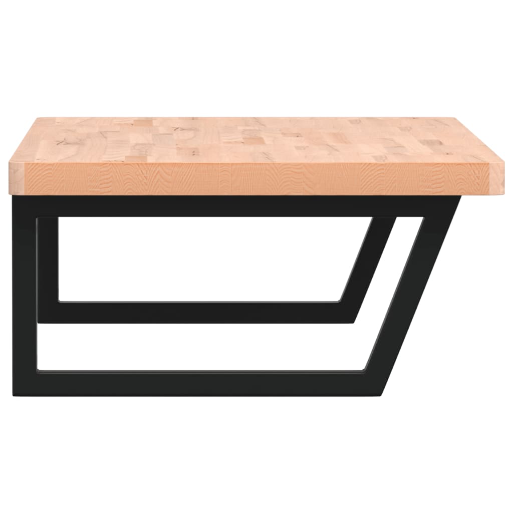 Basin Shelf Wall Mounted Steel and Solid Wood Beech - Bargainia.com - 