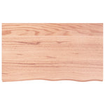 Basin Shelf Wall Mounted Steel and Solid Wood Oak - Bargainia.com - 