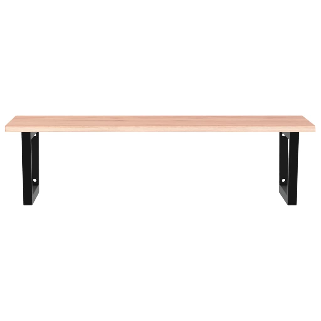 Basin Shelf Wall Mounted Steel and Solid Wood Oak - Bargainia.com - 