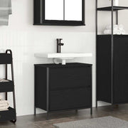 Bathroom Basin Cabinet with Drawers Black Oak 60x34.5x60 cm - Bargainia.com - 8721158708014 - 861882