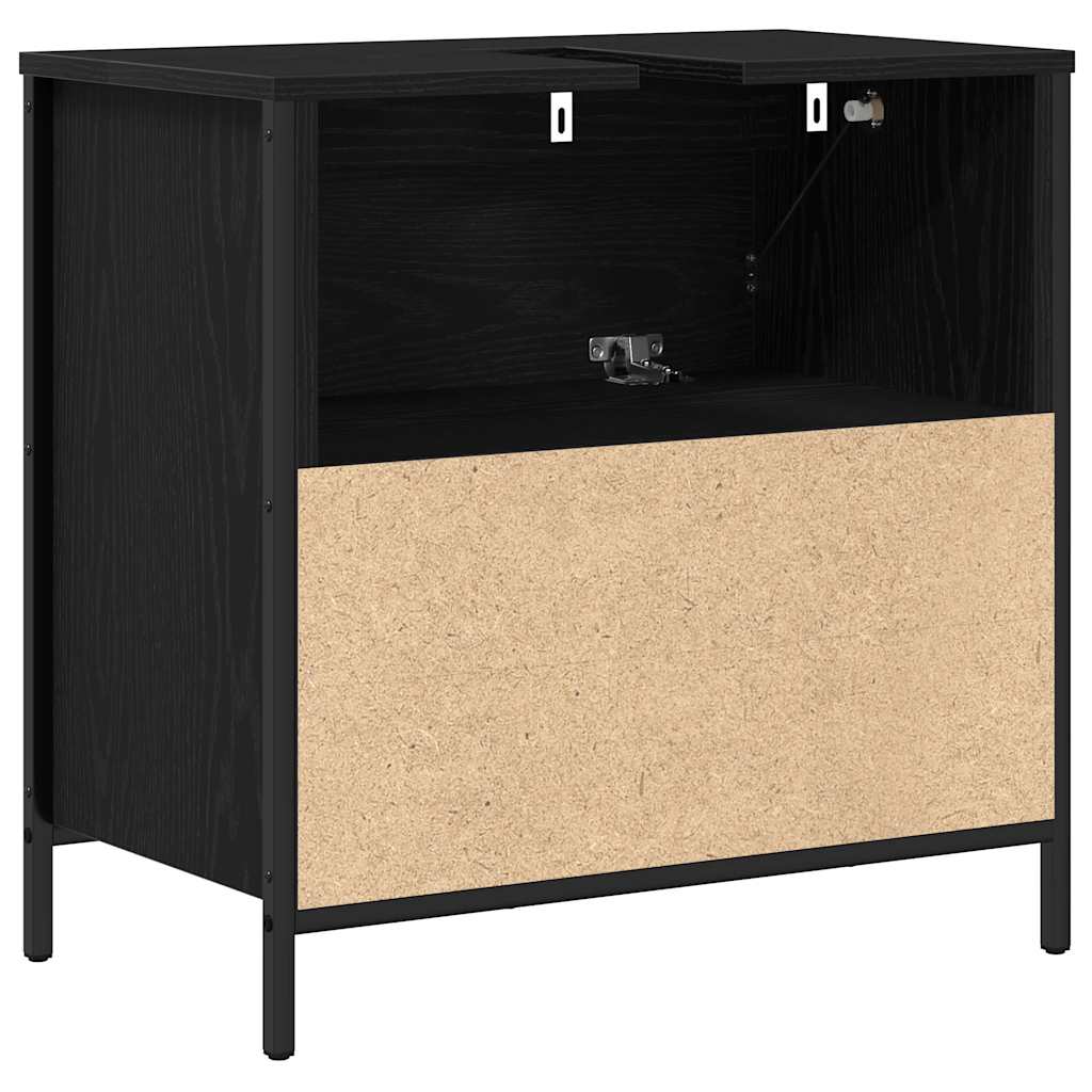 Bathroom Basin Cabinet with Drawers Black Oak 60x34.5x60 cm - Bargainia.com - 8721158708014 - 861882