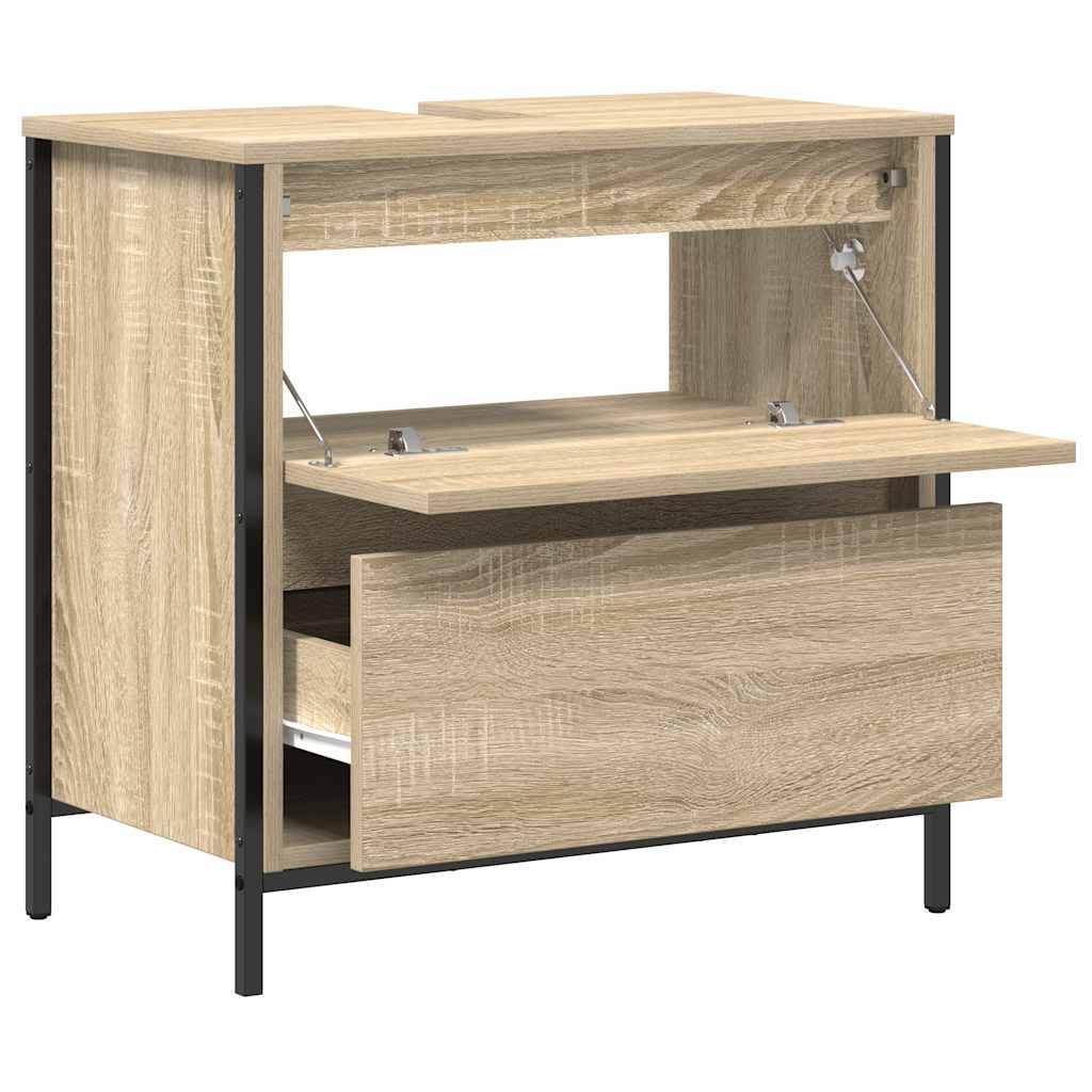 Bathroom Basin Cabinet with Drawers Sonoma Oak 60x34.5x60 cm - Bargainia.com - 8721158708021 - 861883