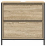 Bathroom Basin Cabinet with Drawers Sonoma Oak 60x34.5x60 cm - Bargainia.com - 
