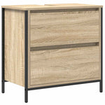 Bathroom Basin Cabinet with Drawers Sonoma Oak 60x34.5x60 cm - Bargainia.com - 