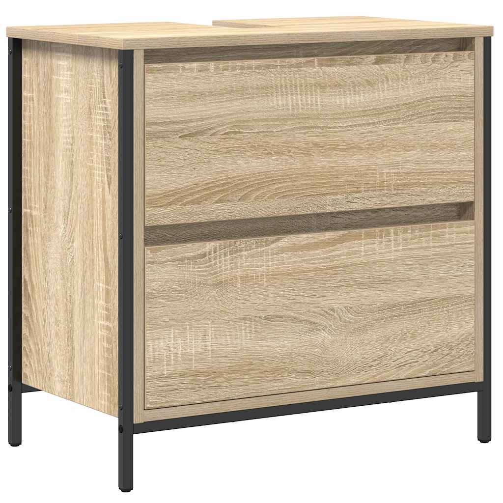 Bathroom Basin Cabinet with Drawers Sonoma Oak 60x34.5x60 cm - Bargainia.com - 8721158708021 - 861883