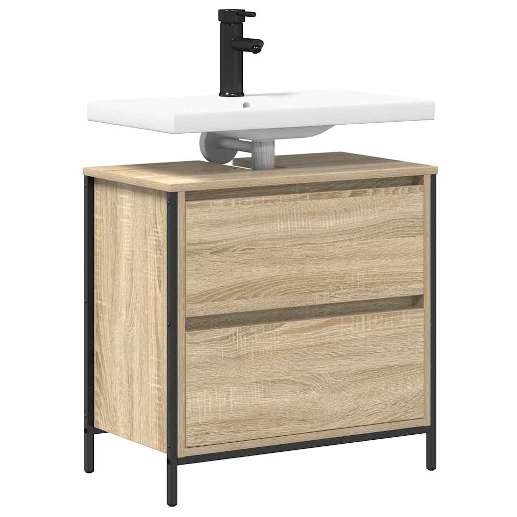Bathroom Basin Cabinet with Drawers Sonoma Oak 60x34.5x60 cm - Bargainia.com - 8721158708021 - 861883
