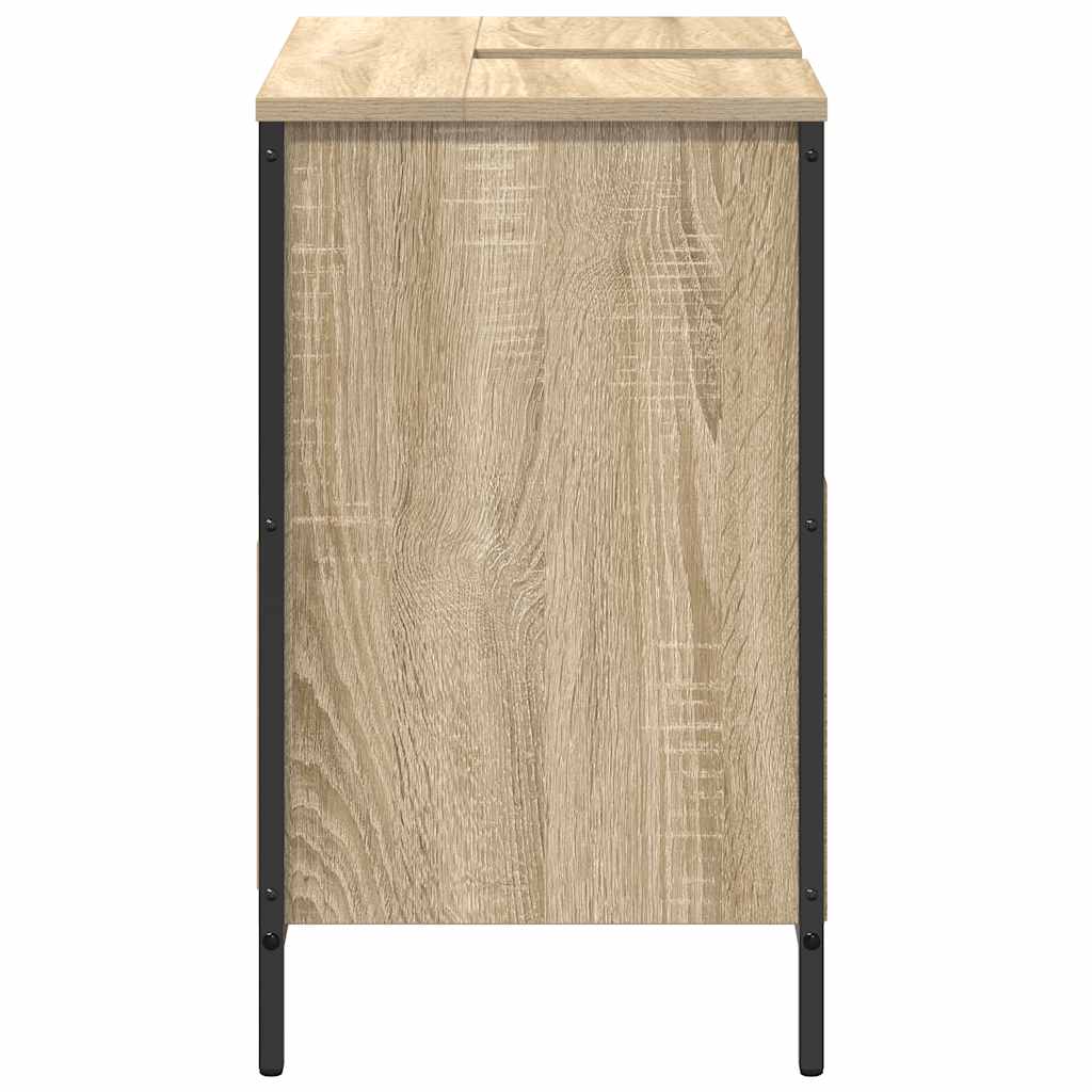 Bathroom Basin Cabinet with Drawers Sonoma Oak 60x34.5x60 cm - Bargainia.com - 