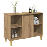 Bathroom Cabinet Artisian Oak 80x33x60 cm Engineered Wood - Bargainia.com - 