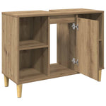 Bathroom Cabinet Artisian Oak 80x33x60 cm Engineered Wood - Bargainia.com - 