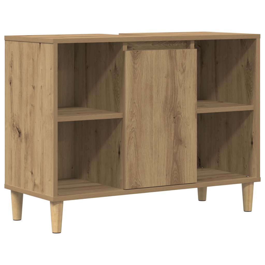 Bathroom Cabinet Artisian Oak 80x33x60 cm Engineered Wood - Bargainia.com - 