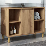 Bathroom Cabinet Artisian Oak 80x33x60 cm Engineered Wood - Bargainia.com - 