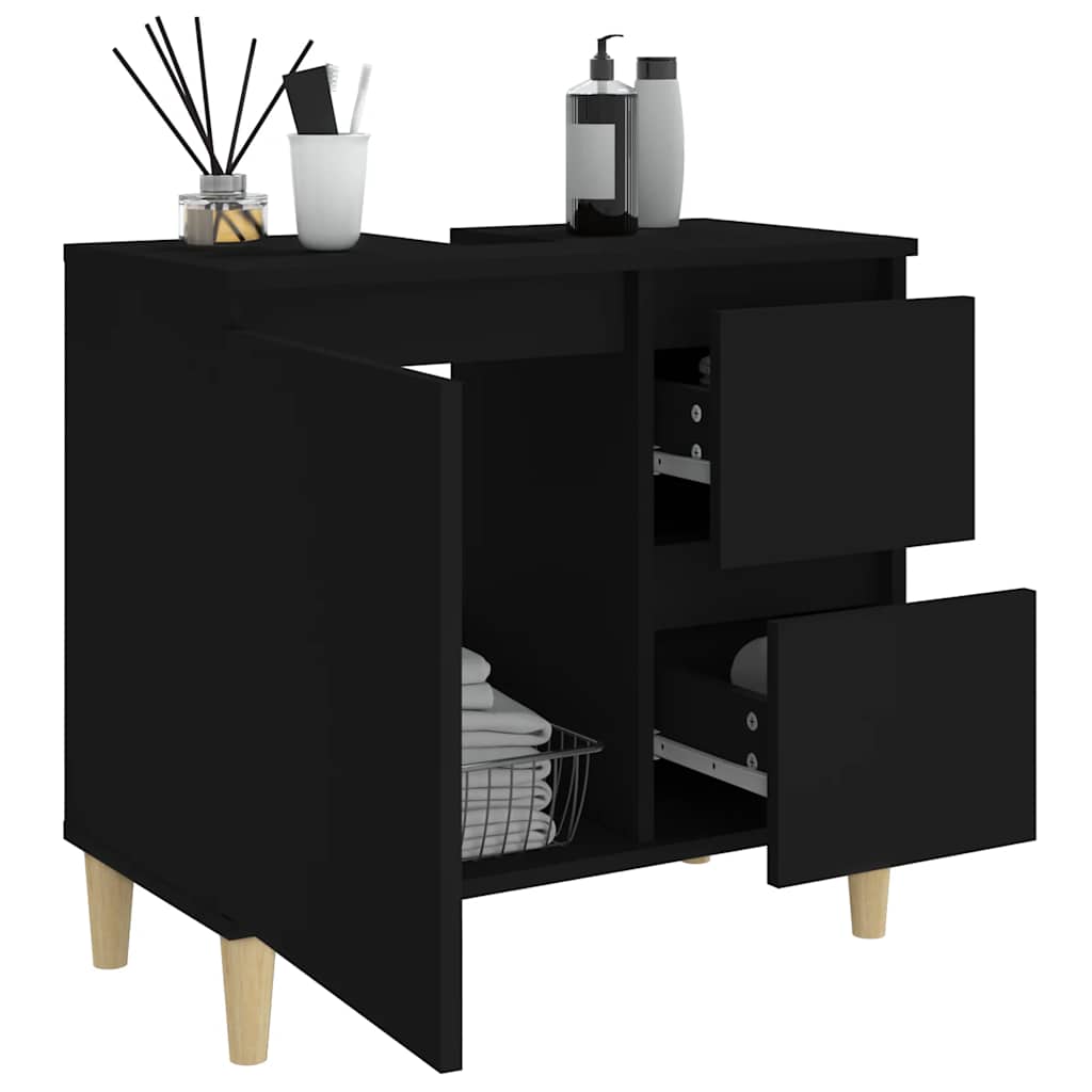 Bathroom Cabinet Black 65x33x60 cm Engineered Wood - Bargainia.com - 8720845738471 - 819821