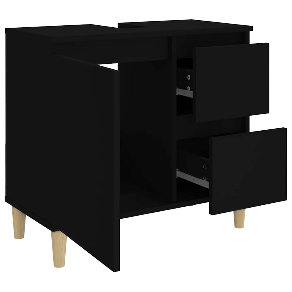 Bathroom Cabinet Black 65x33x60 cm Engineered Wood - Bargainia.com - 8720845738471 - 819821