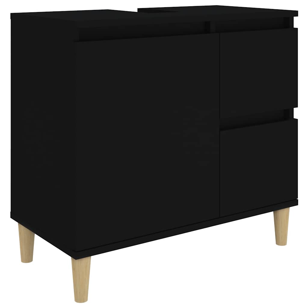 Bathroom Cabinet Black 65x33x60 cm Engineered Wood - Bargainia.com - 8720845738471 - 819821