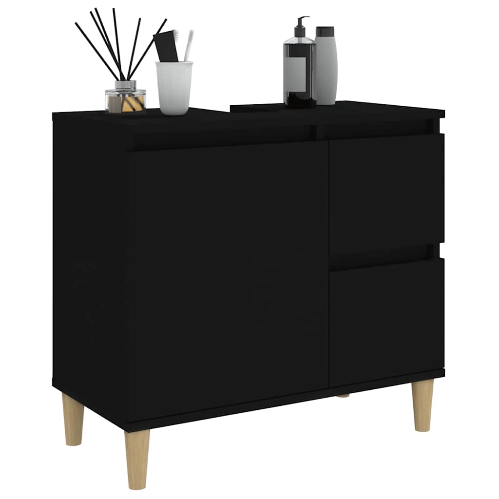 Bathroom Cabinet Black 65x33x60 cm Engineered Wood - Bargainia.com - 8720845738471 - 819821