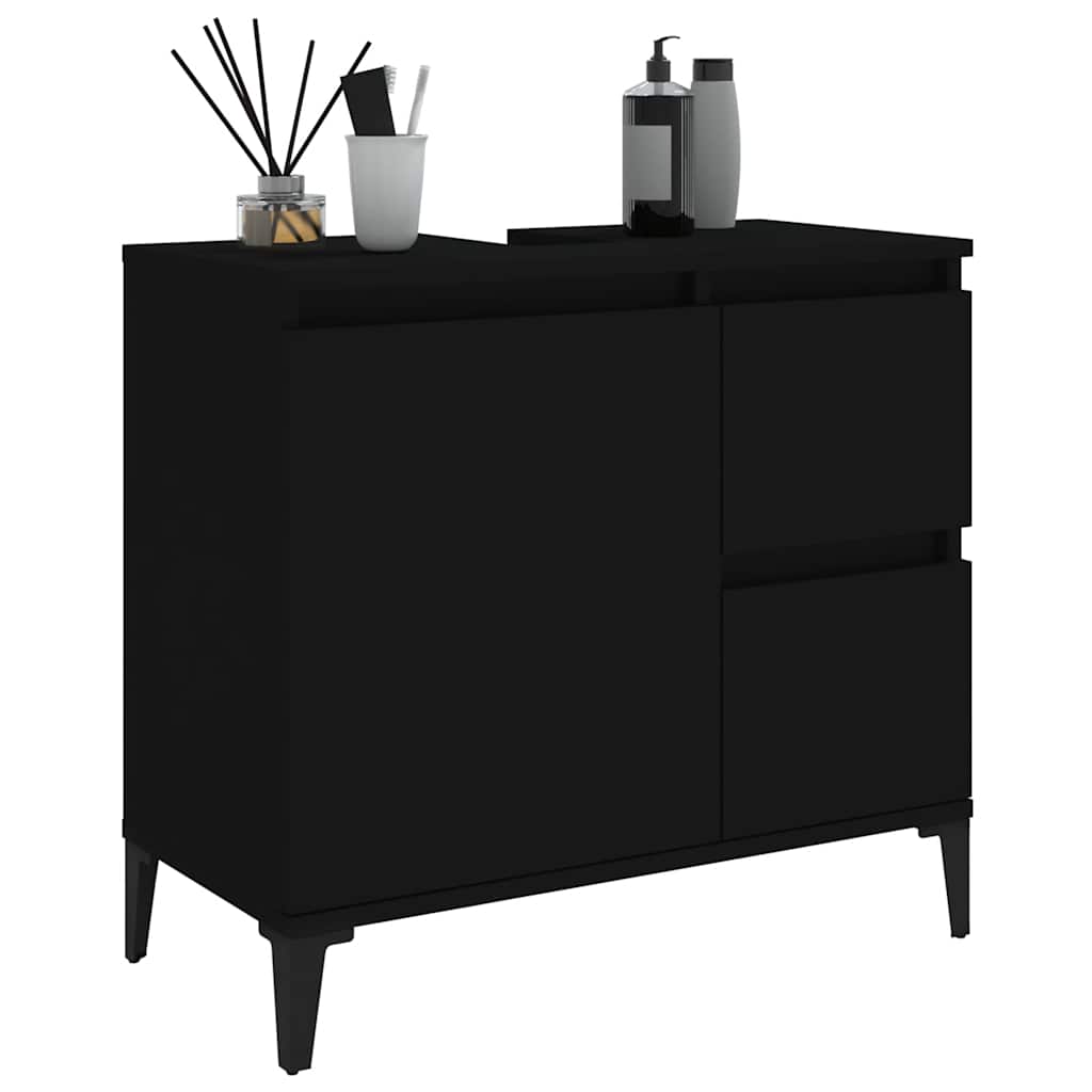 Bathroom Cabinet Black 65x33x60 cm Engineered Wood - Bargainia.com - 8720845738556 - 819829