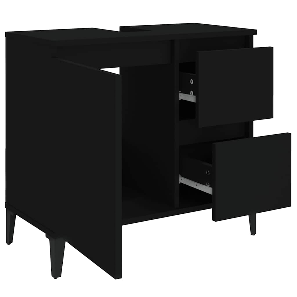 Bathroom Cabinet Black 65x33x60 cm Engineered Wood - Bargainia.com - 8720845738556 - 819829