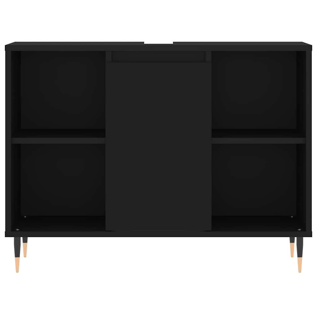 Bathroom Cabinet Black 80x33x60 cm Engineered Wood - Bargainia.com - 
