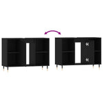 Bathroom Cabinet Black 80x33x60 cm Engineered Wood - Bargainia.com - 