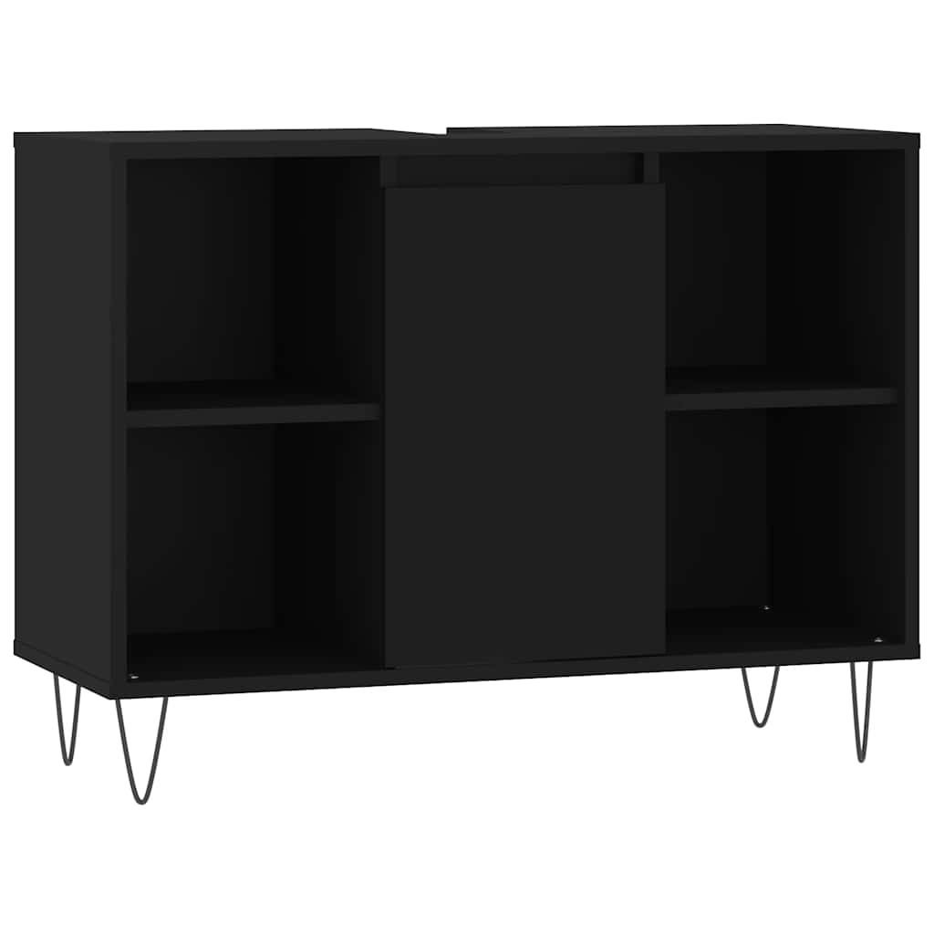 Bathroom Cabinet Black 80x33x60 cm Engineered Wood - Bargainia.com - 8720845876401 - 831629