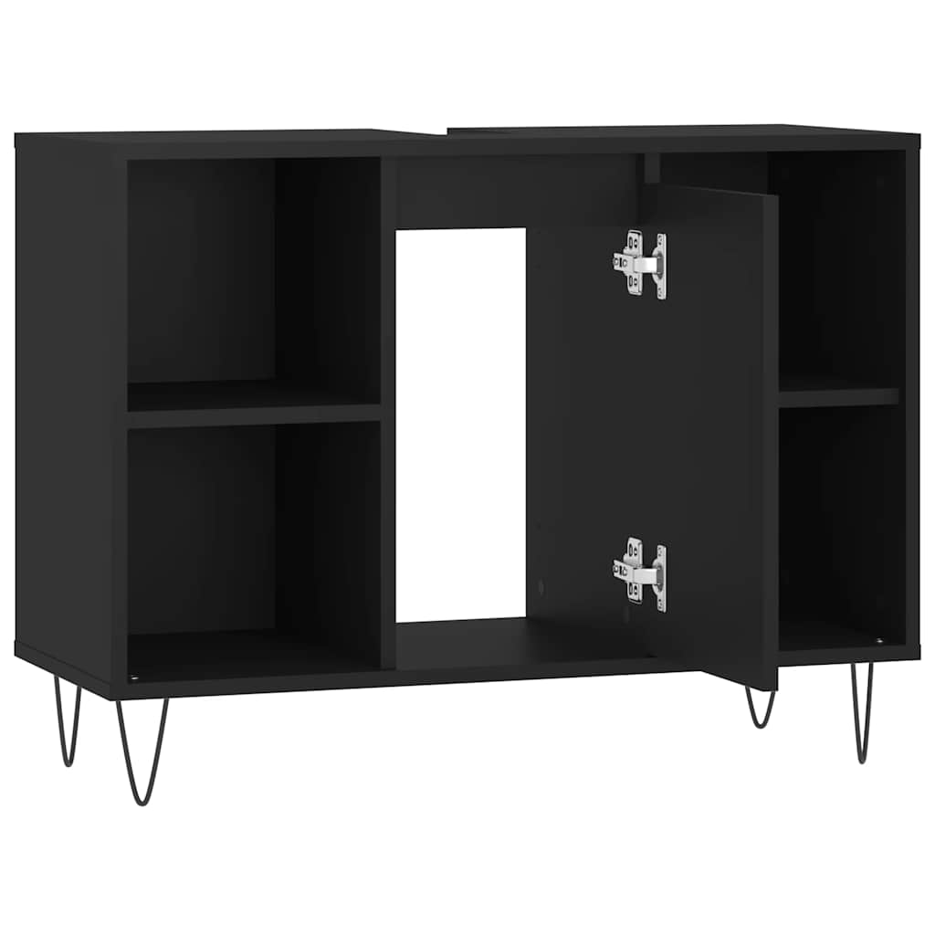 Bathroom Cabinet Black 80x33x60 cm Engineered Wood - Bargainia.com - 8720845876401 - 831629