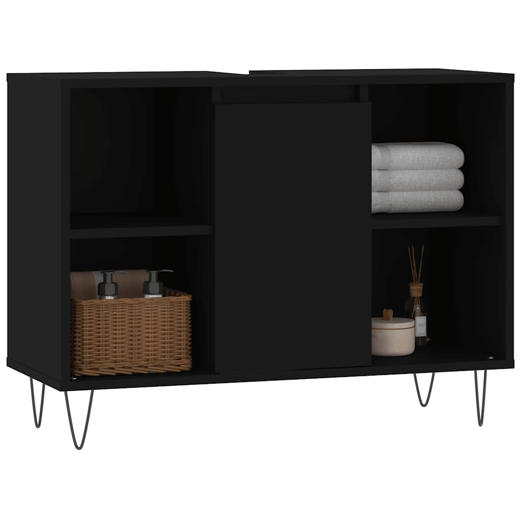Bathroom Cabinet Black 80x33x60 cm Engineered Wood - Bargainia.com - 8720845876401 - 831629