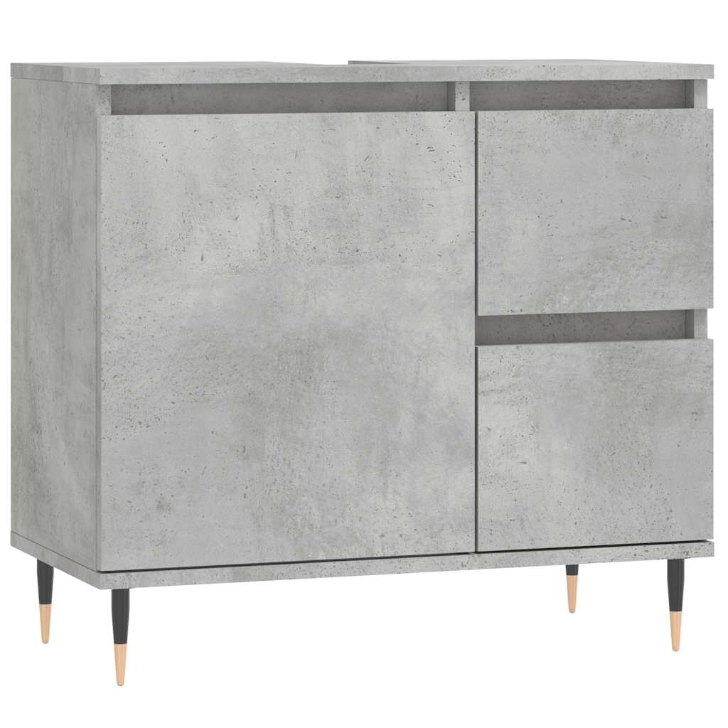 Bathroom Cabinet Concrete Grey 65x33x60 cm Engineered Wood - Bargainia.com - 