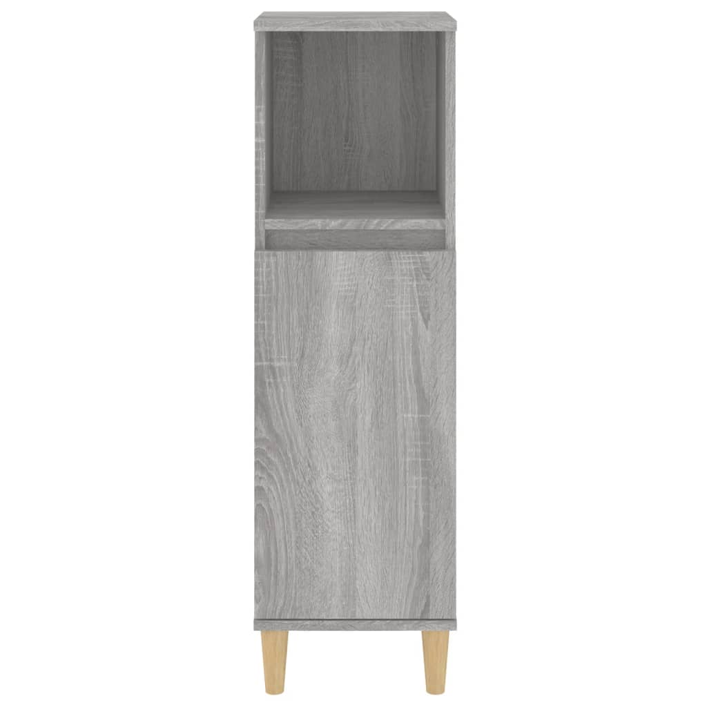 Bathroom Cabinet Grey Sonoma 30x30x100 cm Engineered Wood - Bargainia.com - 