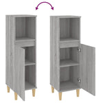 Bathroom Cabinet Grey Sonoma 30x30x100 cm Engineered Wood - Bargainia.com - 