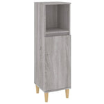 Bathroom Cabinet Grey Sonoma 30x30x100 cm Engineered Wood - Bargainia.com - 