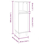Bathroom Cabinet Grey Sonoma 30x30x100 cm Engineered Wood - Bargainia.com - 