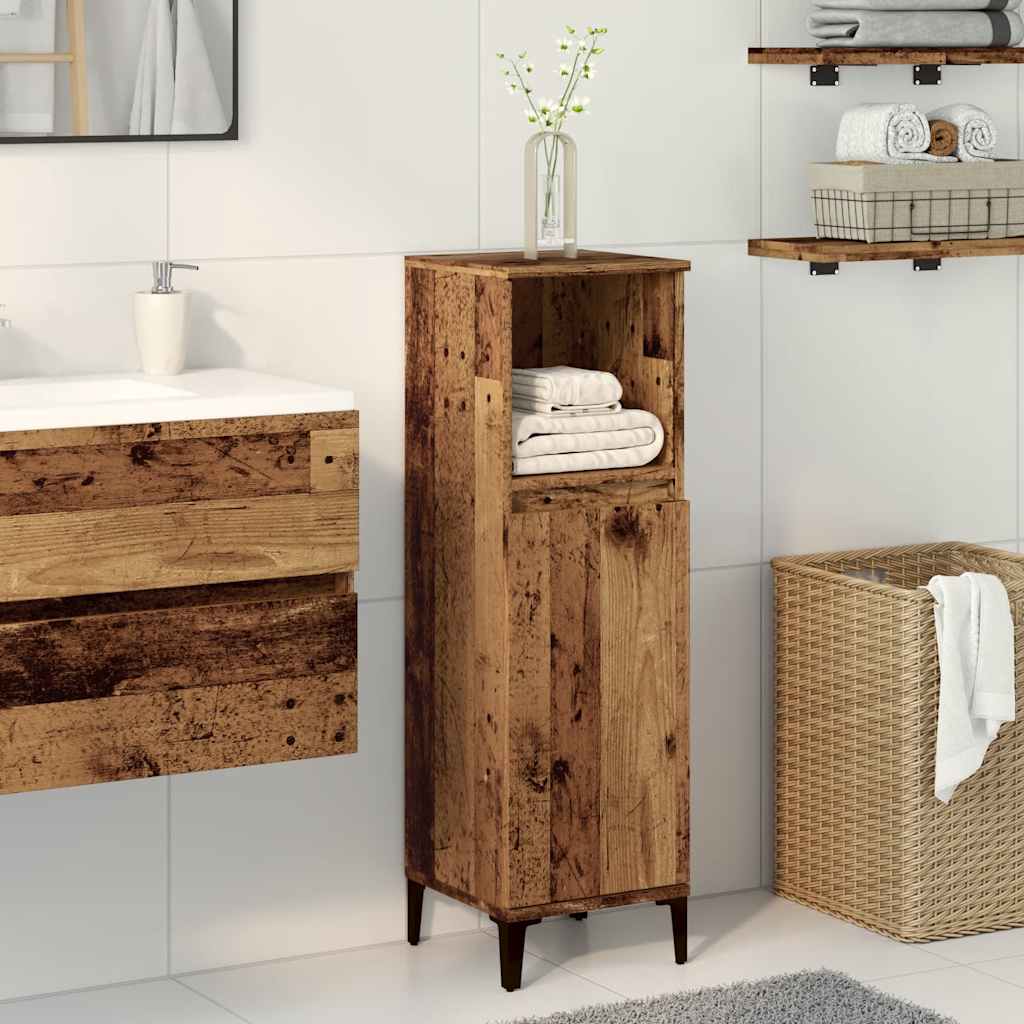 Bathroom Cabinet Old Wood 30x30x100 cm Engineered Wood - Bargainia.com - 