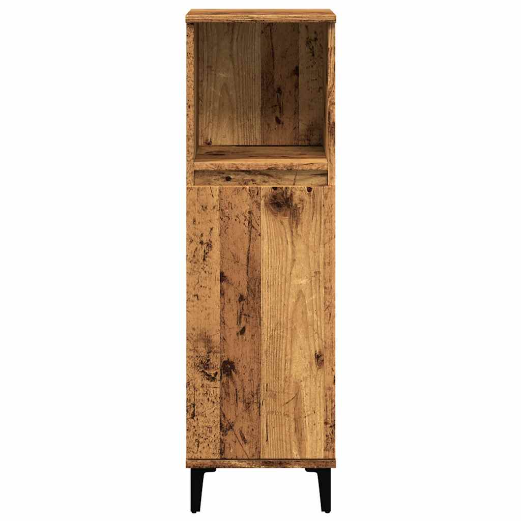 Bathroom Cabinet Old Wood 30x30x100 cm Engineered Wood - Bargainia.com - 