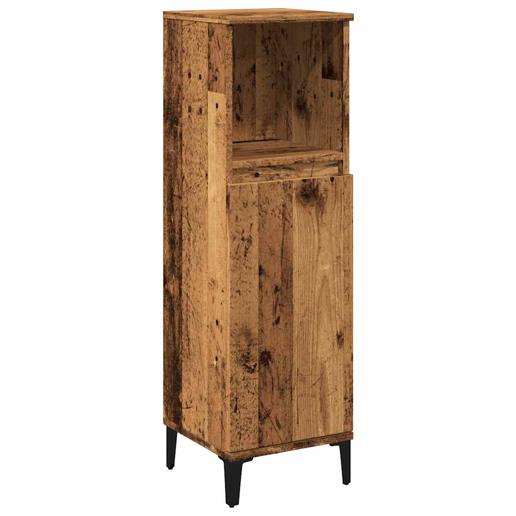 Bathroom Cabinet Old Wood 30x30x100 cm Engineered Wood - Bargainia.com - 