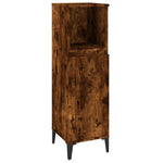 Bathroom Cabinet Smoked Oak 30x30x100 cm Engineered Wood - Bargainia.com - 