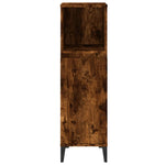 Bathroom Cabinet Smoked Oak 30x30x100 cm Engineered Wood - Bargainia.com - 
