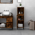 Bathroom Cabinet Smoked Oak 30x30x100 cm Engineered Wood - Bargainia.com - 