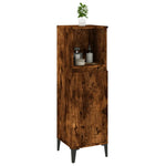 Bathroom Cabinet Smoked Oak 30x30x100 cm Engineered Wood - Bargainia.com - 