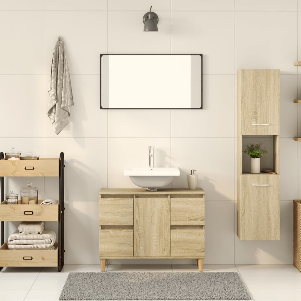 Bathroom Cabinet Sonoma Oak 30x30x130 cm Engineered Wood - Bargainia.com - 8721102808661 - 849635